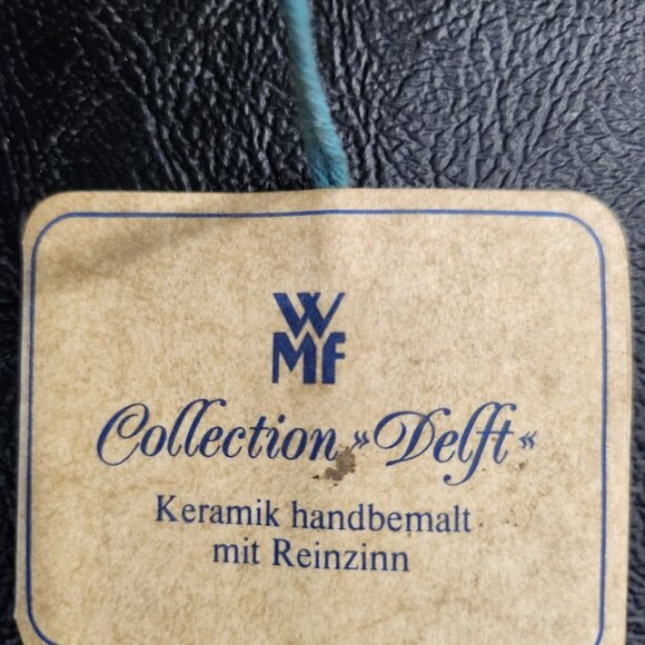 WMF Delft Blauw Windmill Pattern with Pewter Cup Candlestick Holder NWT - Picture 2 of 7